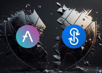 Graphic representation of Aave and Yearn Finance logos on broken security shields