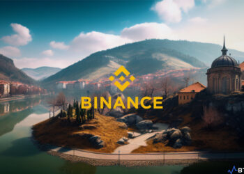 Binance logo with a backdrop of a dimming euro symbol, representing the ongoing European debanking issues.
