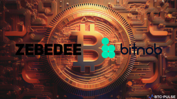 Bitcoin artwork with Zebedee and Bitnob logos