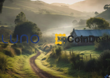 CoinDesk Indices and Luno representatives shaking hands