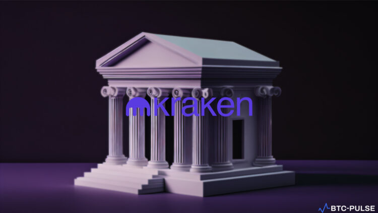 Kraken logo with stock and ETF graphs in the background, symbolizing their new venture into traditional markets.