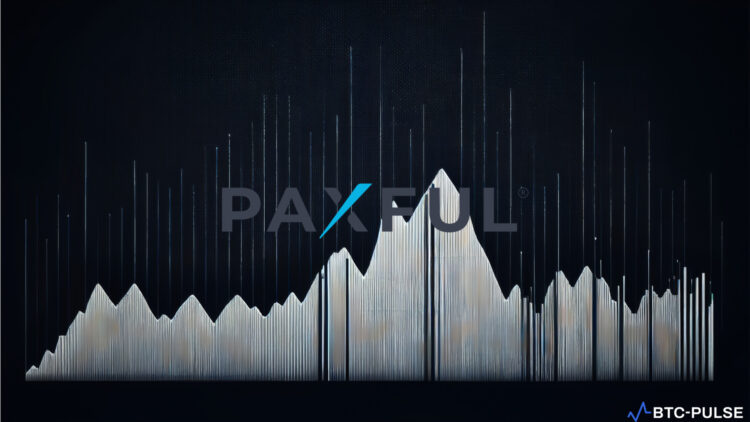 A graph line with the Paxful logo.
