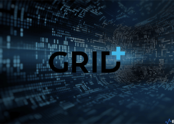 GridPlus logo with a background depicting open source code, symbolizing their move towards open sourcing their wallet firmware.