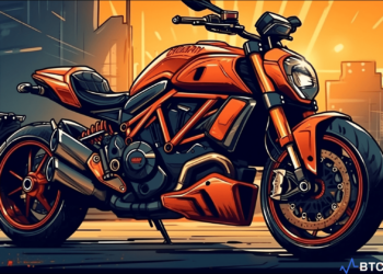 Ducati's historic logo evolution displayed as an animated sequence on a digital platform