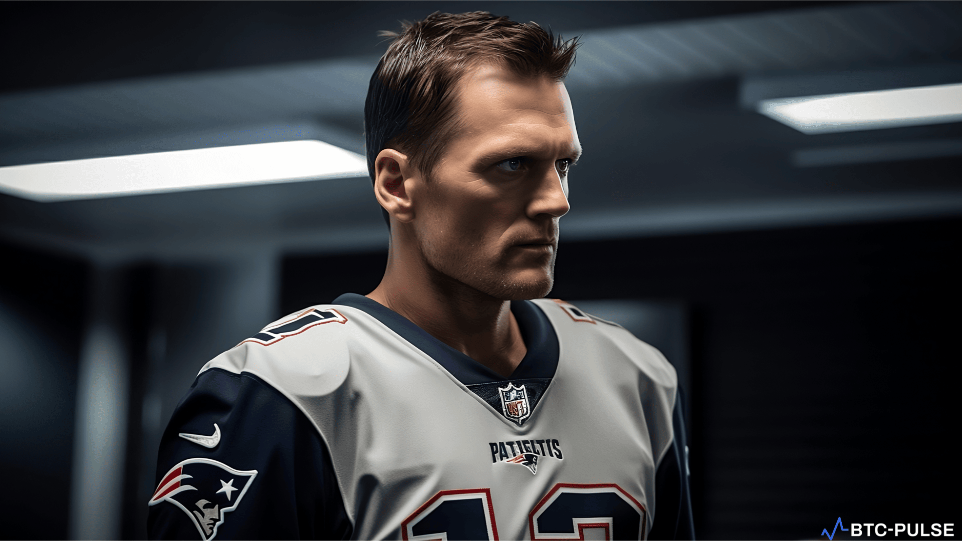 Tom Brady looking contemplative as he faces major financial loss from FTX's bankruptcy.