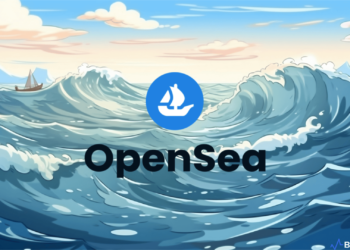 A digital representation of OpenSea's API code amidst a sea of NFT icons.
