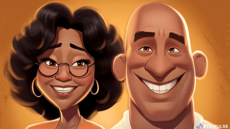 Oprah Winfrey and Dwayne “The Rock” Johnson promoting the People’s Fund of Maui initiative.