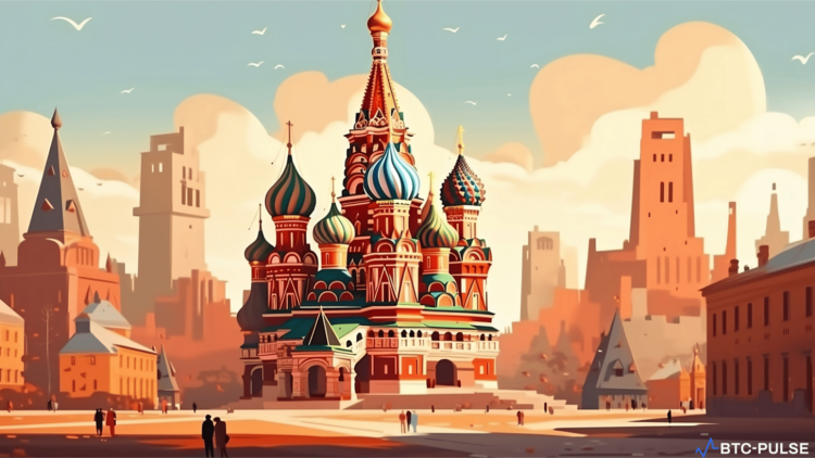 Illustration of a digital currency symbolizing Russia's new crypto-based cross-border settlement initiative.