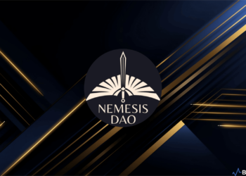 The official emblem of Nemesis DAO, symbolizing the dawn of innovative, community-driven financial solutions in the DeFi space.