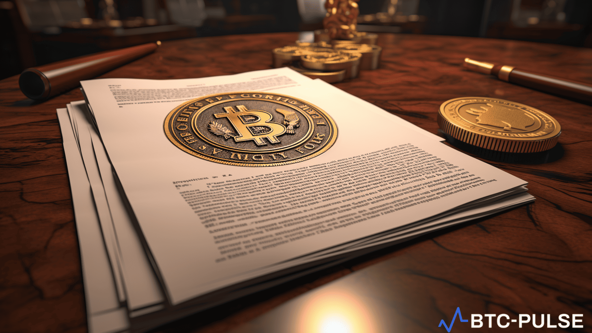 Illustration of Bitcoin ETF Options documents with SEC and public comments symbols