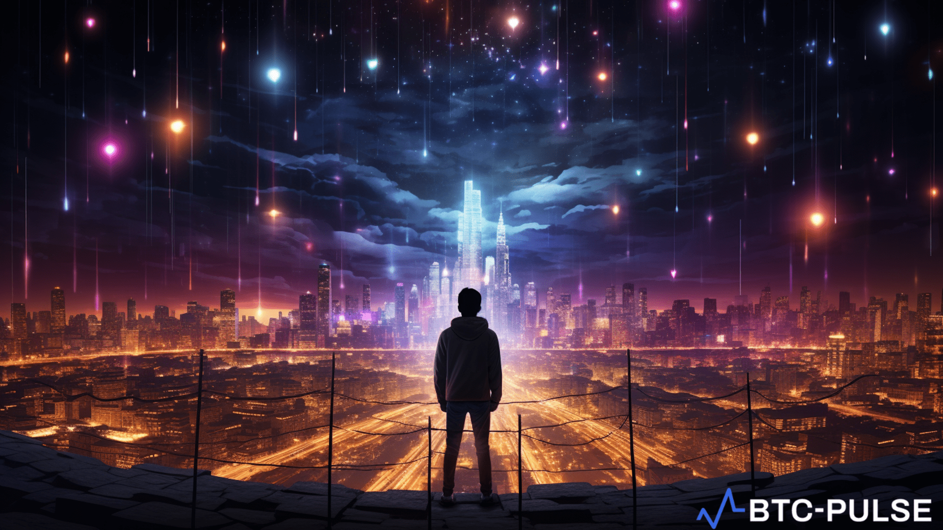 Concept art for 'New Here,' a film about exploring digital art through crypto, produced by Shane Boris.