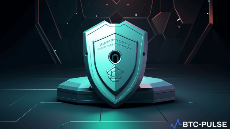 Illustration of Trezor Hardware Wallet with a Shield Symbolizing Strong Security Measures Against Phishing Attacks