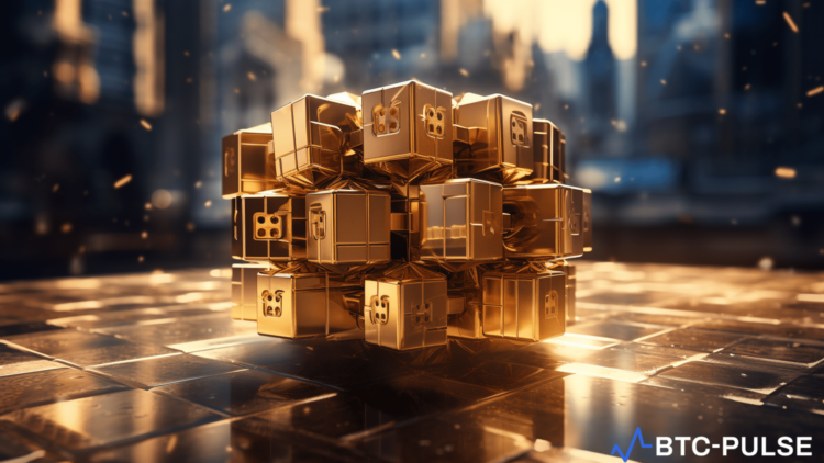 A representation of HSBC's tokenized gold investment product, symbolizing the integration of blockchain technology and physical gold assets.