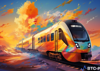An artistic representation of an NFT ticket by IRCTC for the Tejas Express, celebrating the Holi festival.