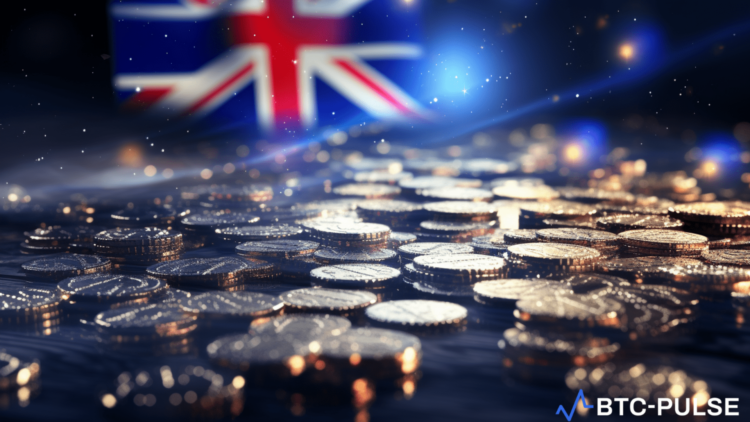 Illustration of UK and EU flags merging, representing the UK's alignment with EU standards in regulating stablecoins and CBDCs.