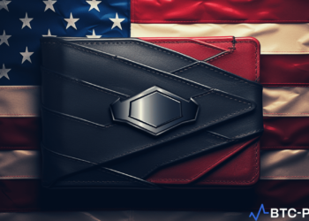 Illustration of the Wasabi Wallet logo overlaid with a U.S. flag, symbolizing restricted access for U.S. users