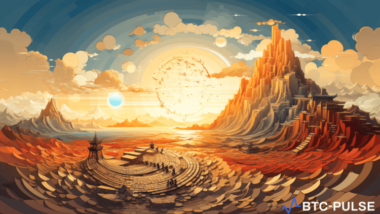 Illustration of Bitcoin's fluctuation with a backdrop of the Silk Road and Coinbase logos