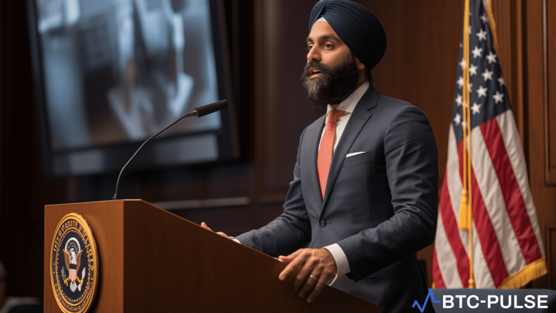 SEC Director of Enforcement Gurbir Grewal discussing the cryptocurrency industry's regulatory compliance challenges during the SEC Speaks event