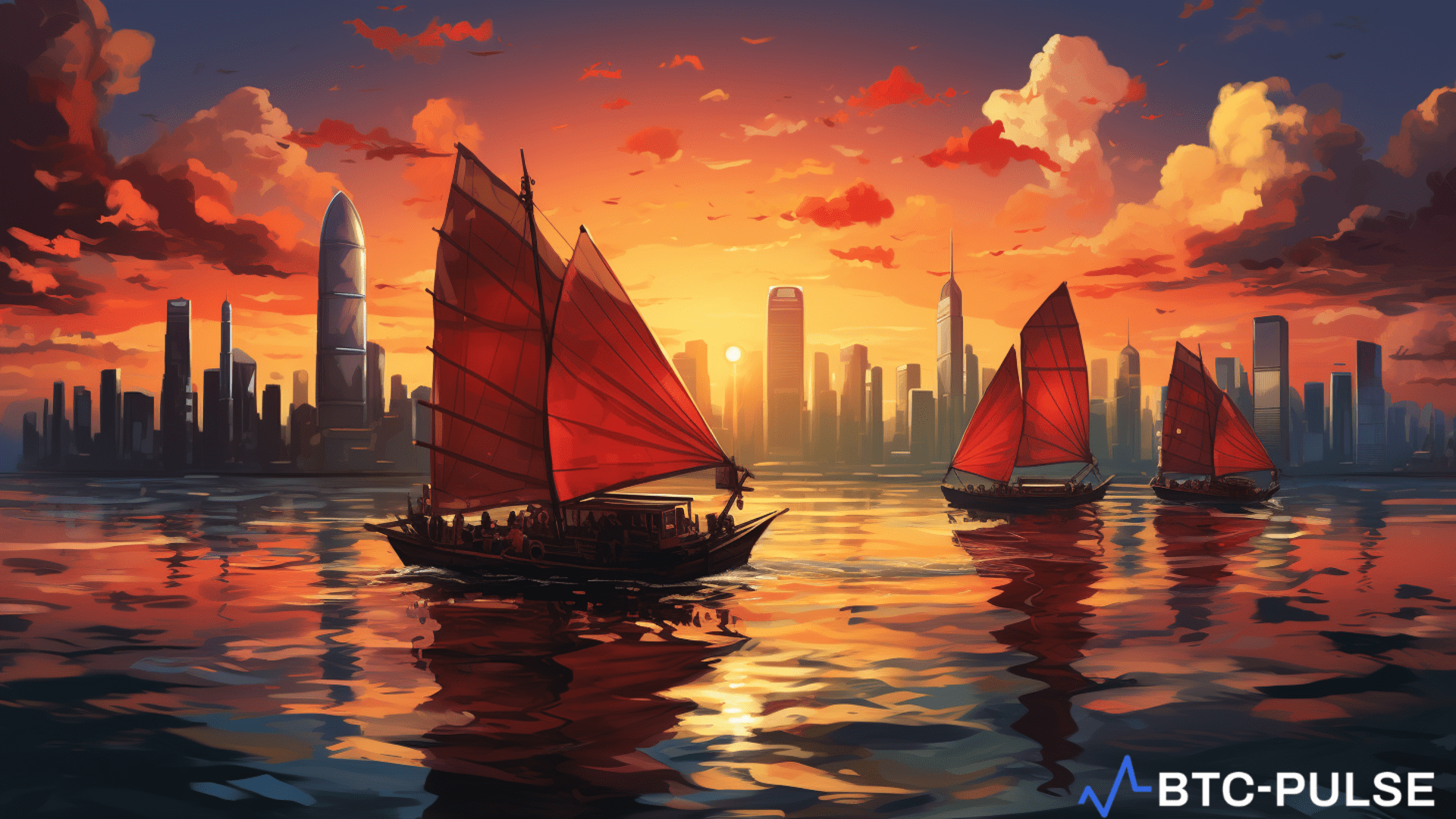 A symbolic representation of HashKey, a Hong Kong-based crypto exchange, setting sail towards global expansion against the backdrop of local regulatory challenges.