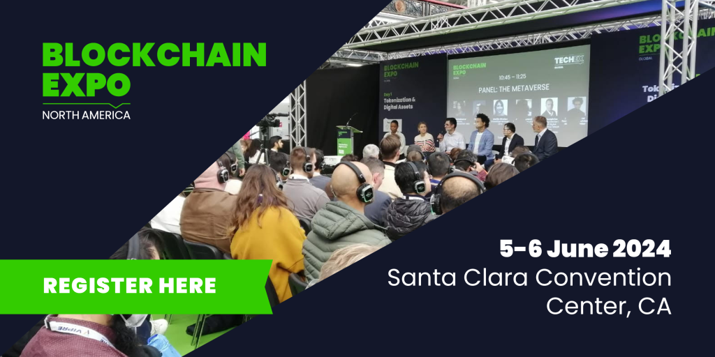 Interactive panel discussion at Blockchain Expo North America focusing on blockchain innovations
