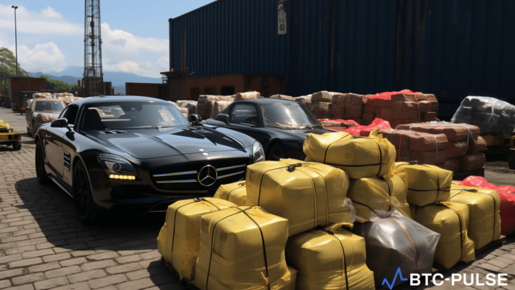 Law enforcement officials seize luxury vehicles and assets from a dismantled fraud syndicate in Malaysia.