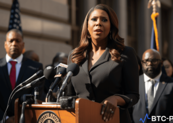 New York Attorney General Letitia James speaking at a press conference.