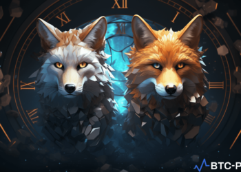 Fox and Time logos with blockchain elements representing their partnership on content verification