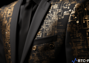 NFC chip embedded in a luxury fashion garment for digital authenticity.