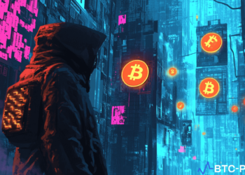 Depiction of a hacker targeting crypto accounts with phishing scams.