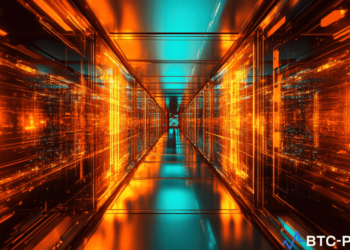 An abstract depiction of blockchain and quantum computing integration to enhance Bitcoin security.