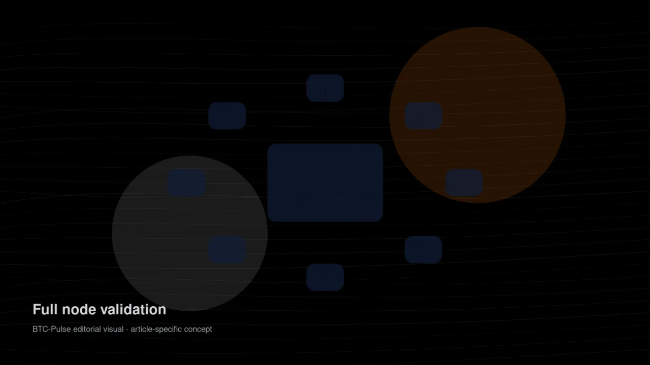 Independent node infrastructure validating a block without relying on exchanges or explorers.